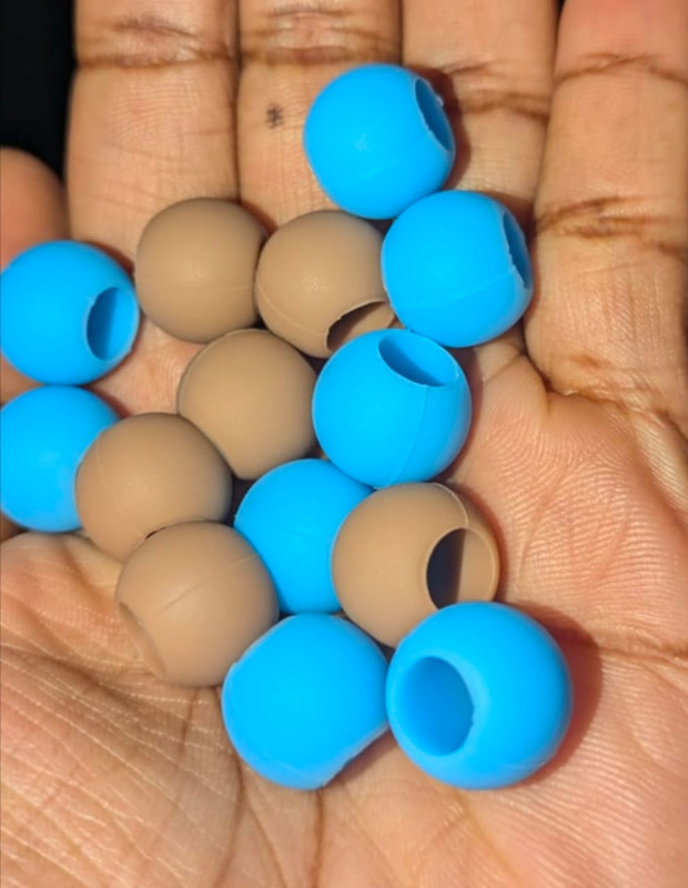 12 Light Blue and 12Tan Beads